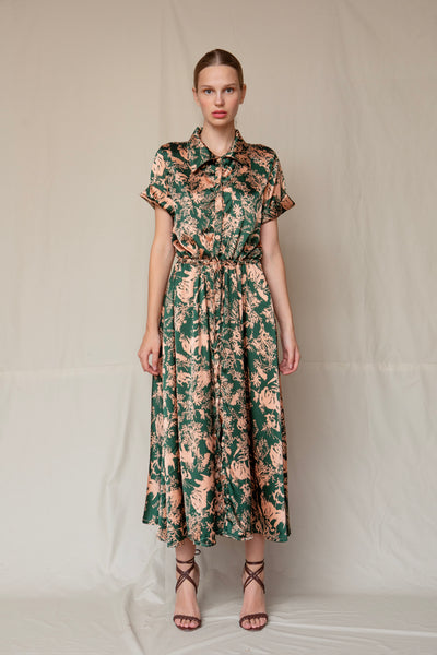 Nanoko Printed Green Dress