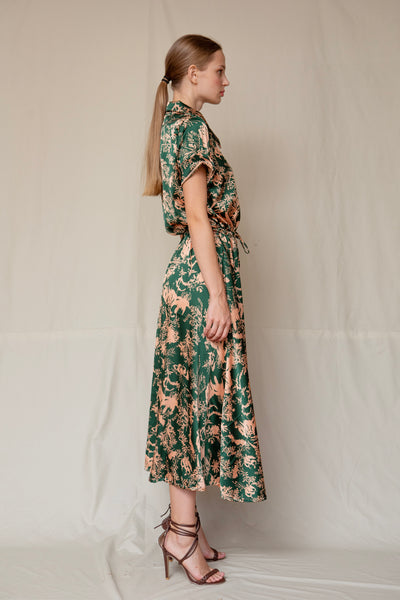 Nanoko Printed Green Dress