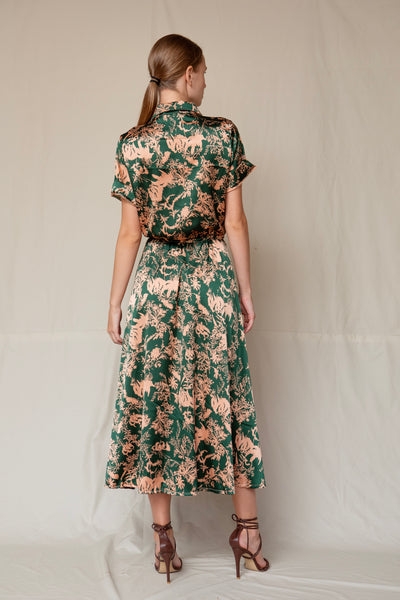 Nanoko Printed Green Dress